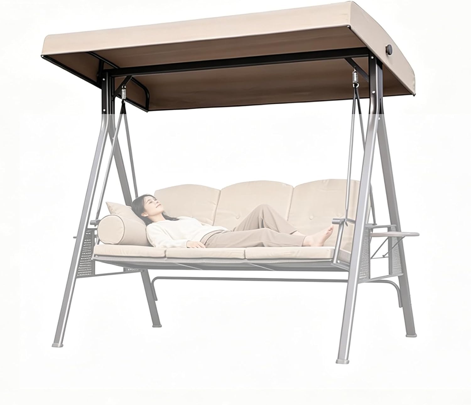 Replacement Canopy Top for Porch Swing,Hammock Cover Top Waterproof Sunscreen Replacement Canopy All Weather Protection for Outdoor Garden Patio Swing Yard,2 Seater:158x118cm/62x46.4in