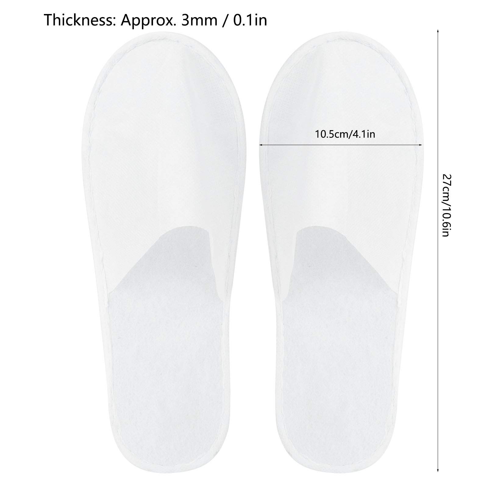 100 paia di pantofole usa e getta, unisex, con punta chiusa, taglia unica, per spa, vacanze, feste, ospiti, hotel e viaggi