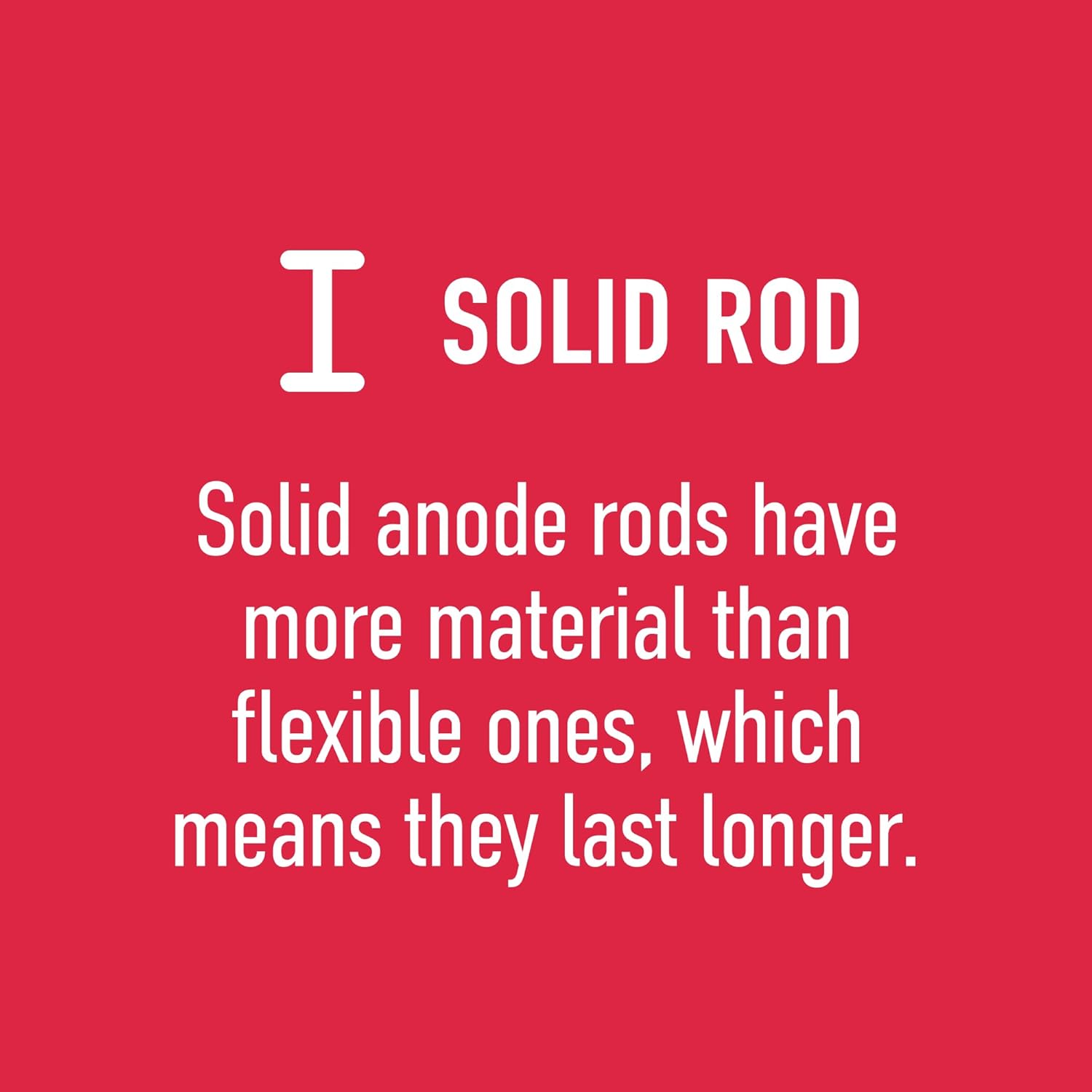 Water Connection | Magnesium Anode Rod for Hot Water Heater | Solid Anode Rod | Extends the Life of Your Water Heater | fits Rheem, AO Smith, Reliance, Richmond & more | Hex Head ¾ NPT x 44-in Solid