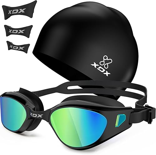 XDX Gafas de natación para niños, paquete de 2 gafas de natación para niños con protección UV, antiniebla sin fugas para niños, niñas, adolescentes