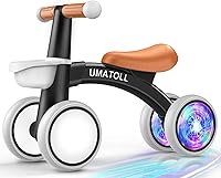 Umatoll Glow Wheel Balance Bike for 1-2 Year Old Boys - Adjustable Seat, Safe Toddler Walker, Fun 1st Birthday Ride-On Gift