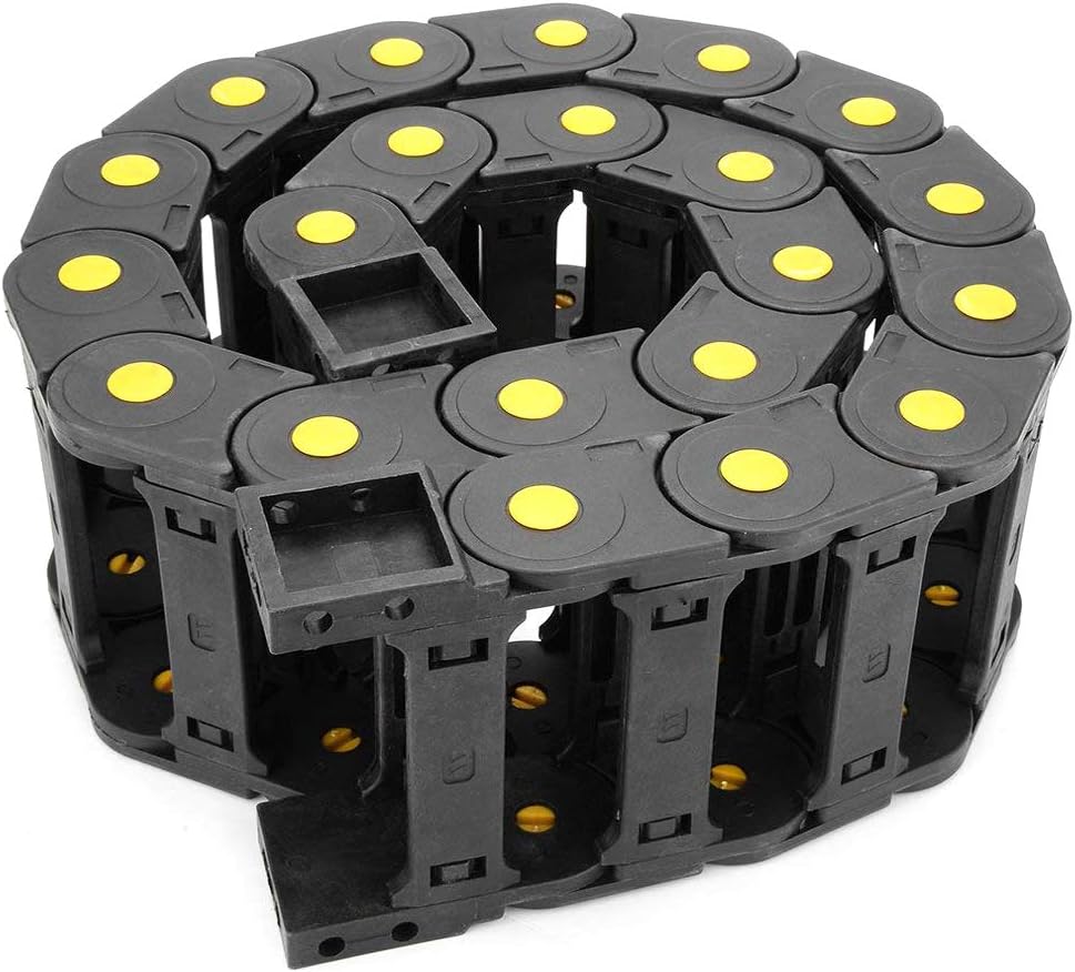 Luomorgo R55 Wire Carrier Cable Drag Chain 1M/39.37 inch Length 25x77mm/0.98x3.03 inch Black Plastic