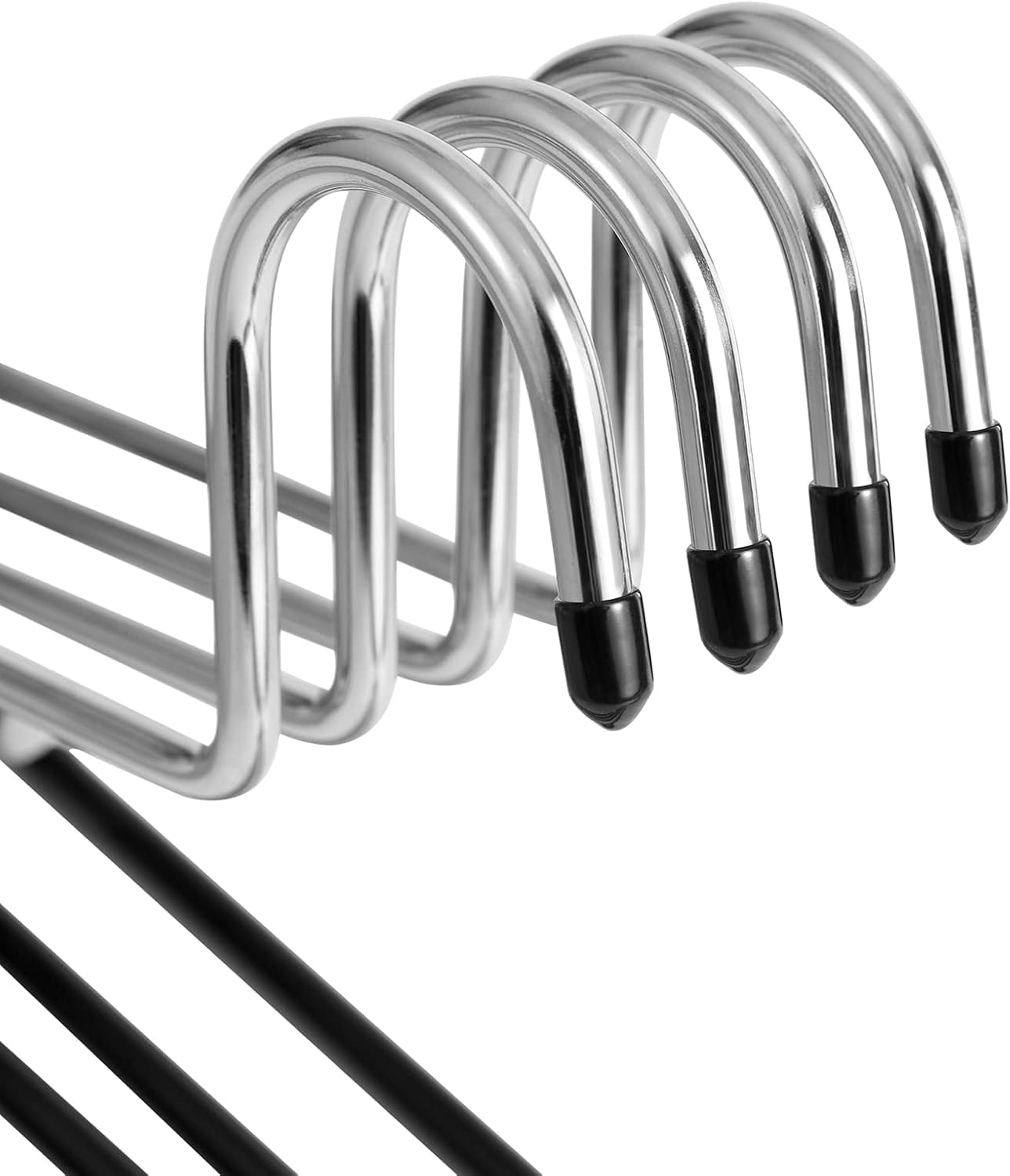 VASLIM Drapery Hangers Blanket Hangers Heavy Duty Black Vinyl Coated Nonslip - Great for Quilts, Comforters, Table Cloths (5)