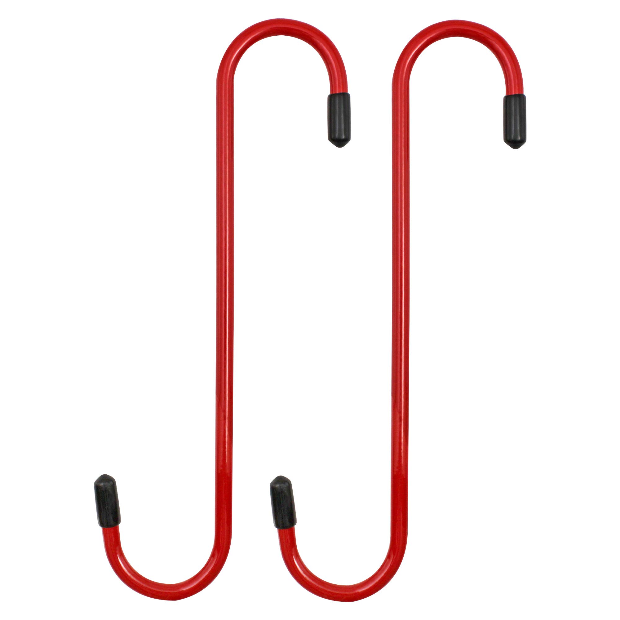 4LIFETIMELINES Brake Caliper Hanger Hooks, Durable Steel, Red Powder Coated with Rubber Tips, for Automotive Work on Brake Axle and Suspesion Systems - 2 Pack