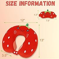 Vista 3 de Almohada de cuello para niños para viajar con máscara de ojos para dormir, bonita almohada de cuello de viaje, almohada de espuma viscoelástica