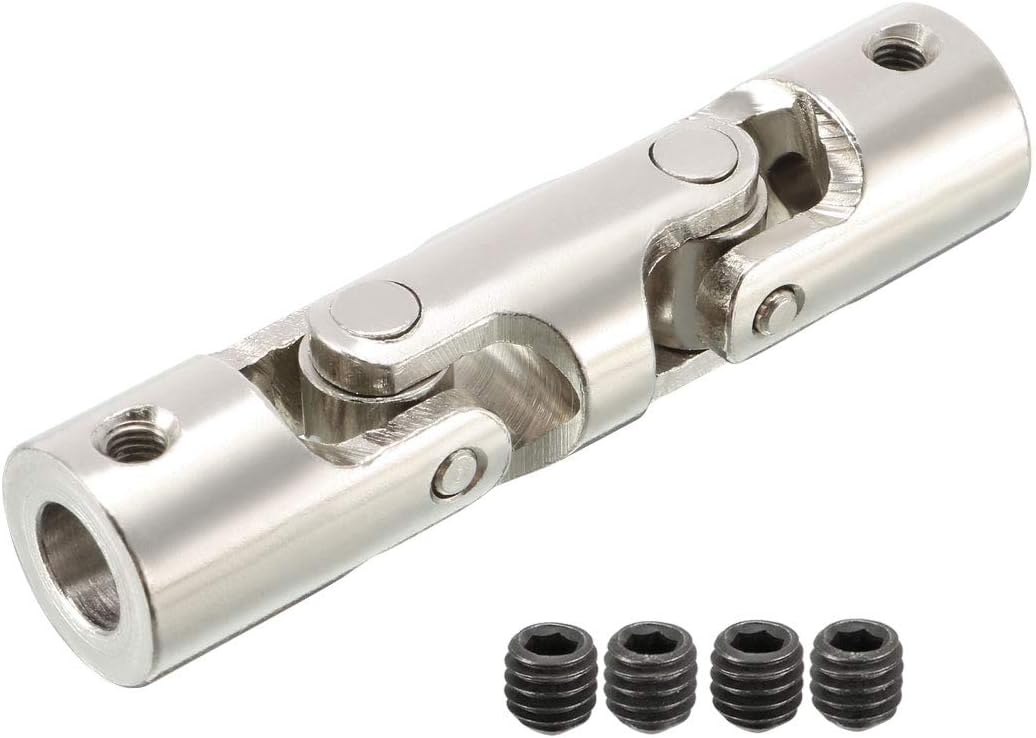 uxcell 3pcs 6mm to 6mm Inner Dia 2 Section Rotatable Universal Steering Shaft U Joint Coupler L52XD12