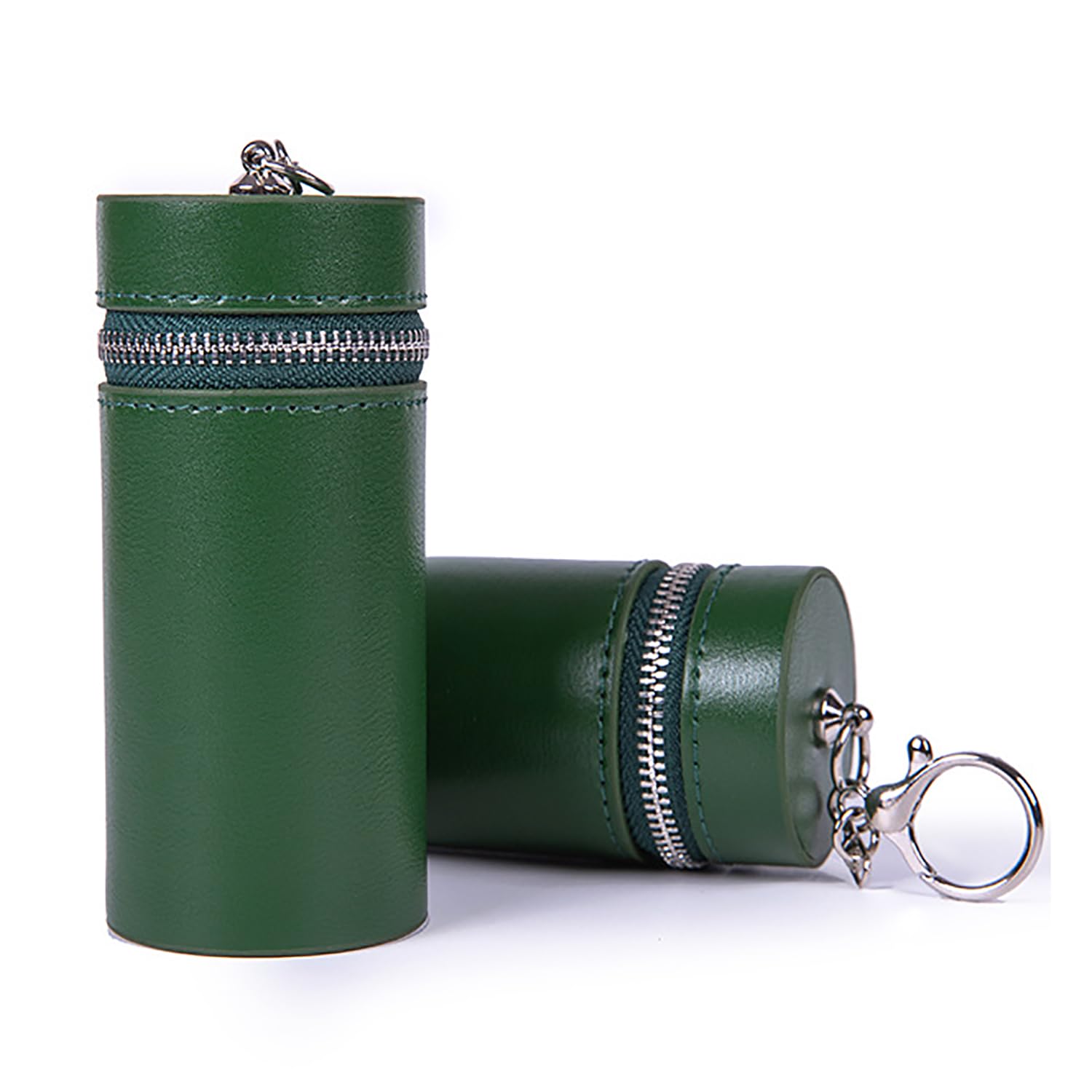 PU Leather Cigarette Case Holder, Zip-Top Cigarette Can with Keychain Portable Pocket Cigarette Cig Box 20 Capacity Joint Pill Case Smoker Gift for Men Women