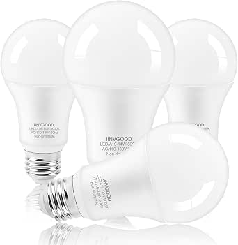 A19 LED Light Bulbs 100W-125W Equivalent, 14W, 1500LM, Daylight White, Non-Dimmable, 4-Pack