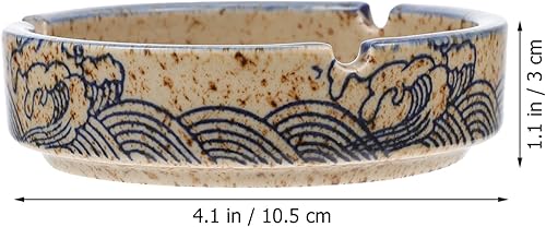 Miniatura 2 de Healifty Cenicero de cerámica, cenicero de cigarrillos al aire libre, soporte para cenizas de fumar para interiores, exteriores, patio, hogar,