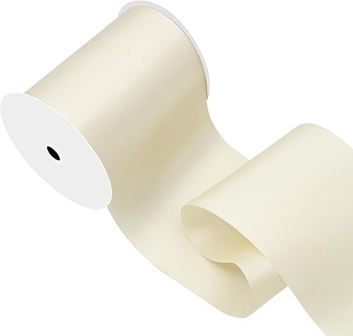 Miniatura 651 de Cinta de satén verde esmeralda de doble cara de 1-1/2 pulgadas x 50 yardas, cinta de poliéster verde esmeralda para envolver regalos, muy adecuada