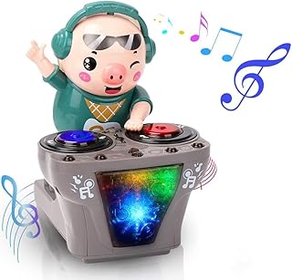DJ Swinging Piggy Toy,DJ Light Music Dancing Pig Toy,Funny Musical Toy for Toddlers,Cute Swing Dancing Piggy Toy,Baby Toys with Music & Lights,Musical Light Infant Toys Early Learning Toys for 1 2 3