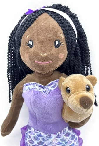 Miniatura 7 de The Petting Zoo Muñeca de sirena con animal de peluche de león marino, gran regalo para niñas, muñeca de peluche de sirena con juguete de peluche de