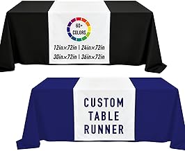 Custom Table Runner with Business Logo 12"x72" to 36"x72", Tradeshow Events Company School Shop Welfare Organization Other Important Events (12x72in)