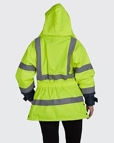 Miniatura 5 de Utility Pro UHV664 - Chaqueta de seguridad de alta visibilidad para mujer con teflón DuPont impermeable, lima, talla S