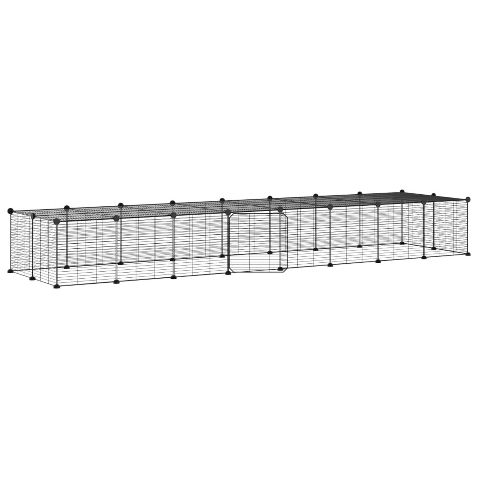 Jaula para Mascotas de 36 Paneles Puerta, Jaula Cobaya, Jaulas para Conejos, Valla para Mascotas, Recinto para Conejos, Parque para Conejos, Cosas para Conejos, Acero Negro 35x35 cm