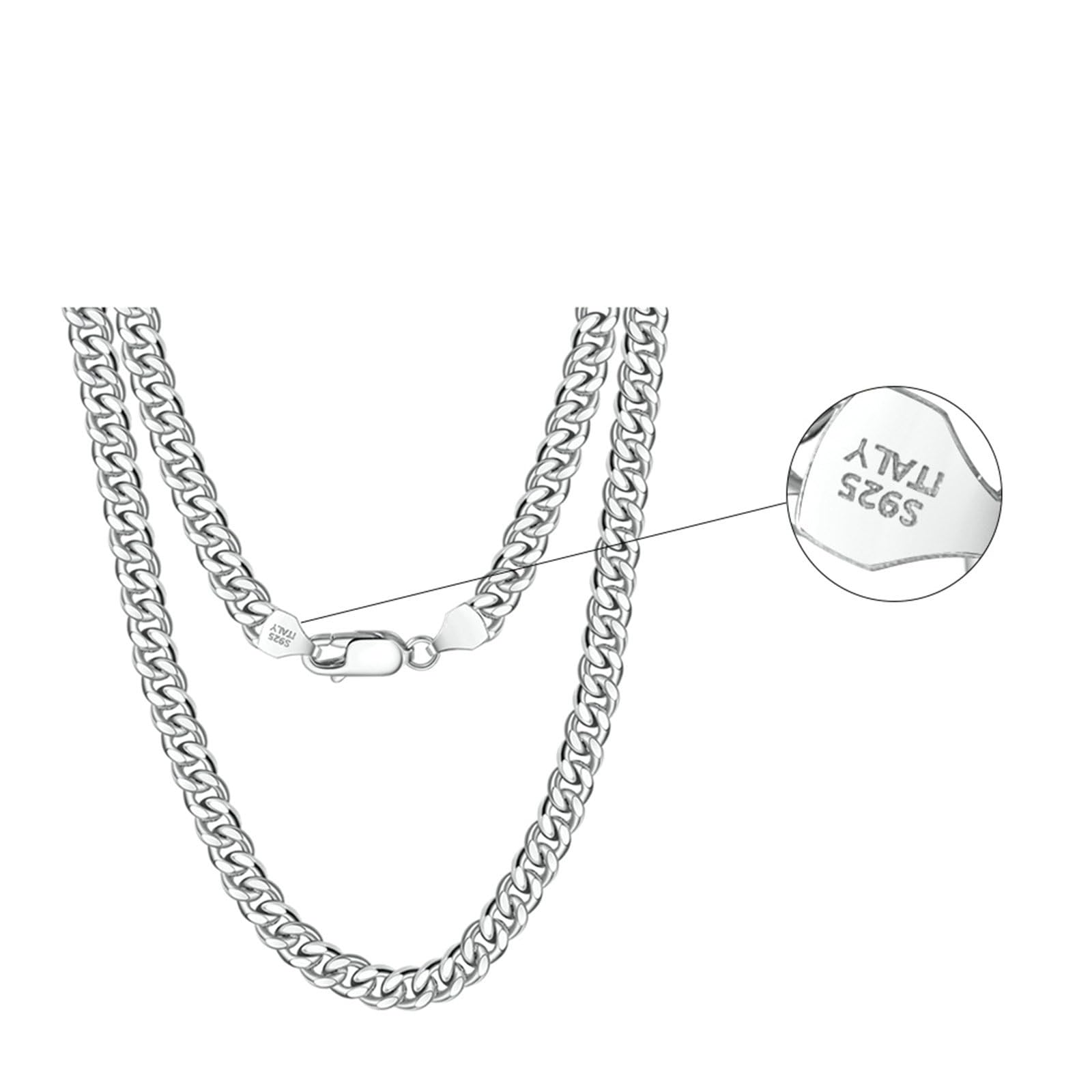 Collar De Cadena Plata Ley 925 Plata para Mujer Collar Cadena