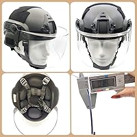 Vista 5 de Casco táctico ACH Airsoft con visera transparente de cara completa, protector protector MICH 2000 modo para paintball al aire libre CS Wargame
