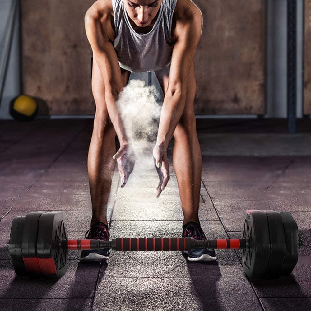 Generic - Set MANUBRI BILANCIERE con Biella Regolabili 25KG Allenamento Corpo Palestra CASA - 33110
