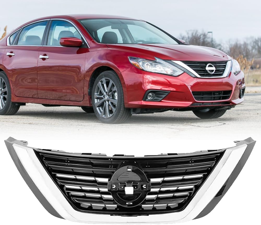 Front Bumper Grille For Nissan Altima 2016 2017 2018 Chrome With Black Insert Grill