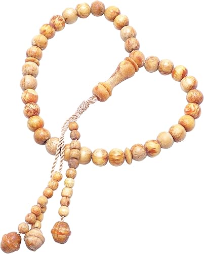 Miniatura 2 de Rosario de madera de pino de 33 cuentas con aroma natural, rosario, madera de 0.315 in, Tasbih Tespih, Madera, No es una piedra preciosa