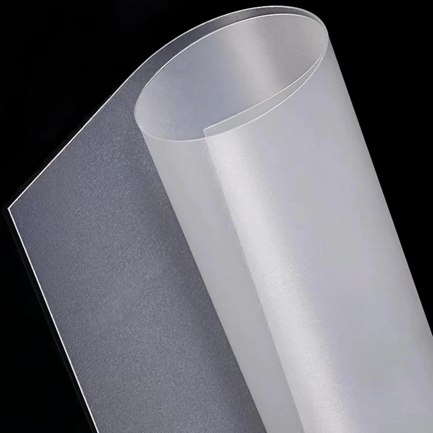 PP Plastic Sheet Frosted Semi Transparent Plastic Board Thick 0.3mm-2mm for DIY Crafts Posters Decorative Prints Photo Frames 2Pcs,0.8X610X915mm