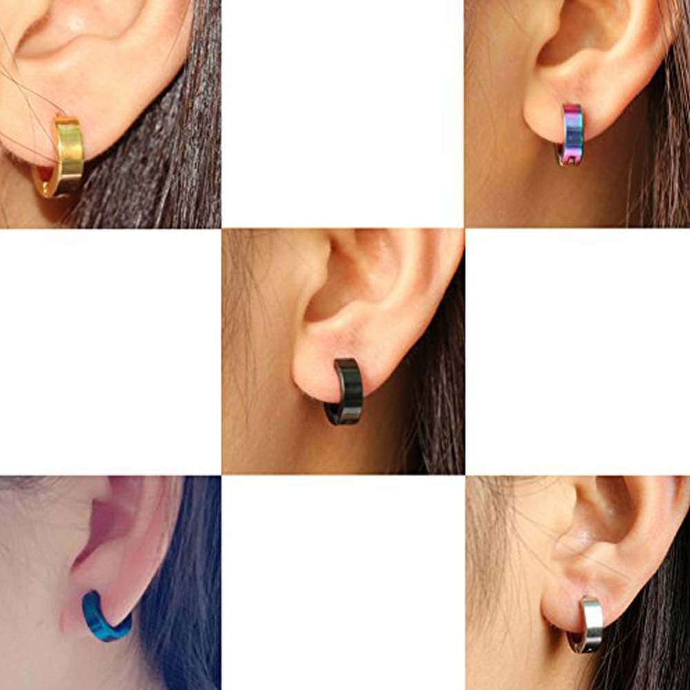 Stainless Steel Mens Womens Hoop Earrings Piercings Huggie Hypoallergenic - Image 4