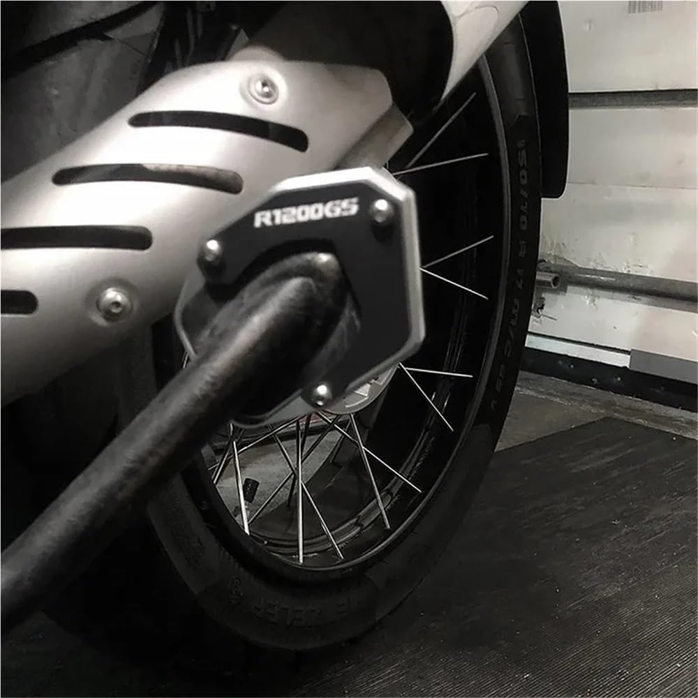 Piastra Cavalletto Moto Antiribaltamento per B&MW R1200GS 2007-2011 2012 R 1200 GS ADV Adventure 2008-2011 2012 Moto in Alluminio Cavalletto Laterale Cavalletto Allargare Supporto(Silver)