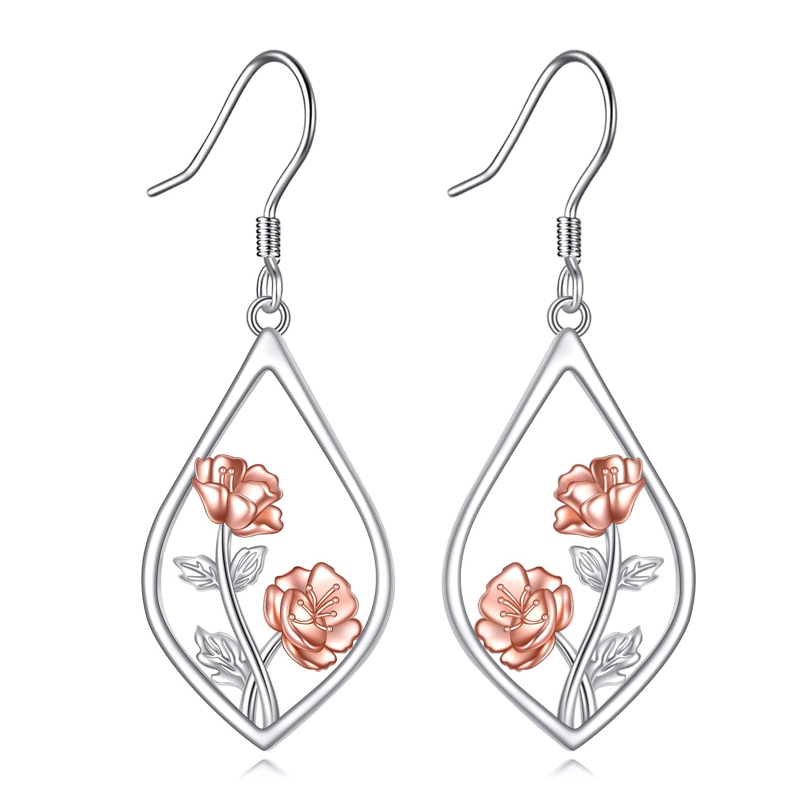 Scottish Thistle/Sunflower/Violet/Daffodil/Orchid Earrings Sterling Silver Flower Dangle Dangling Drop Boho Earrings Jewelry Gifts for Women