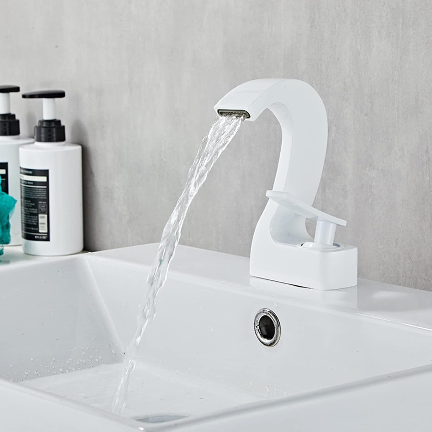Salle de bain en cascade mitigeur blanc lavabo eau chaude froide manche simple LWX