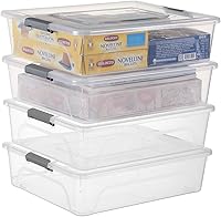 Vista 1 de Plastic Storage Containers Clear Craft Storage Bins with Grey Handle,Organizer Box with Durable Lids Stackable Containers for Organizing Craft and