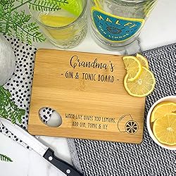 eBuyGB Personalised Wooden Grandma's Gin & Tonic Board