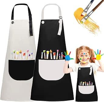 Delantal Impermeable Para Pintar De BUCOMTU Para Niños De 7 A 12 Años, Manga Larga, Bolsillos, Resistente A Manchas, Ideal Para Arte Y Cocina