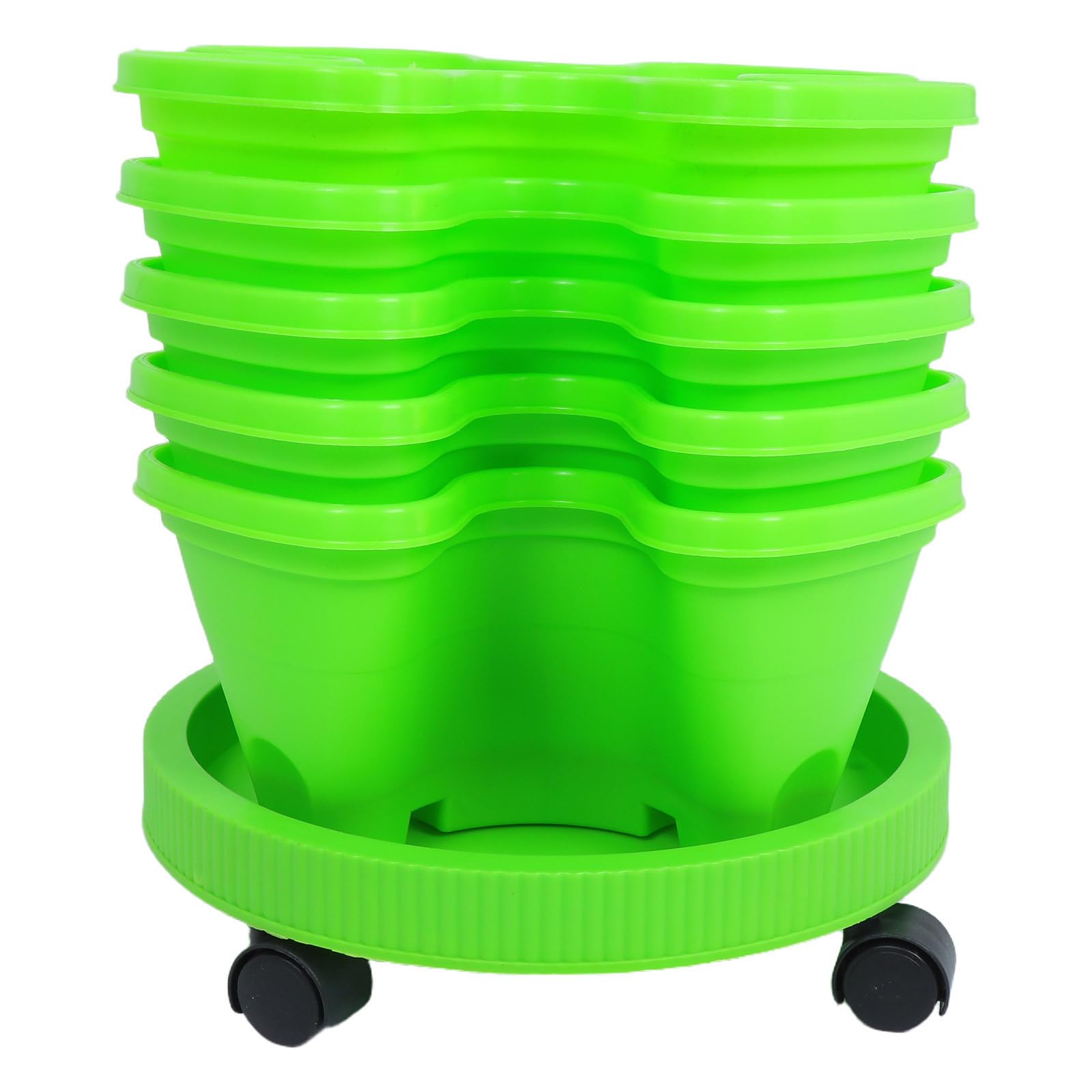 Jardinière Empilable Multi-Couches ABS Vert pour Balcon Extérieur