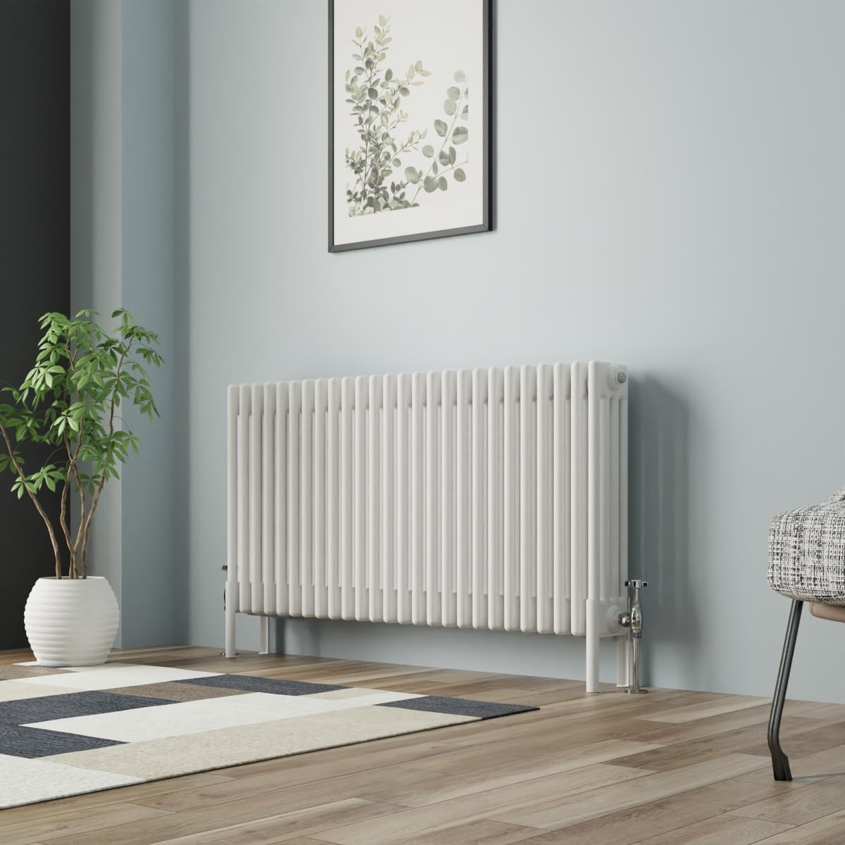 NRG Cast Iron Radiator Four Column 600x1190mm Gloss White
