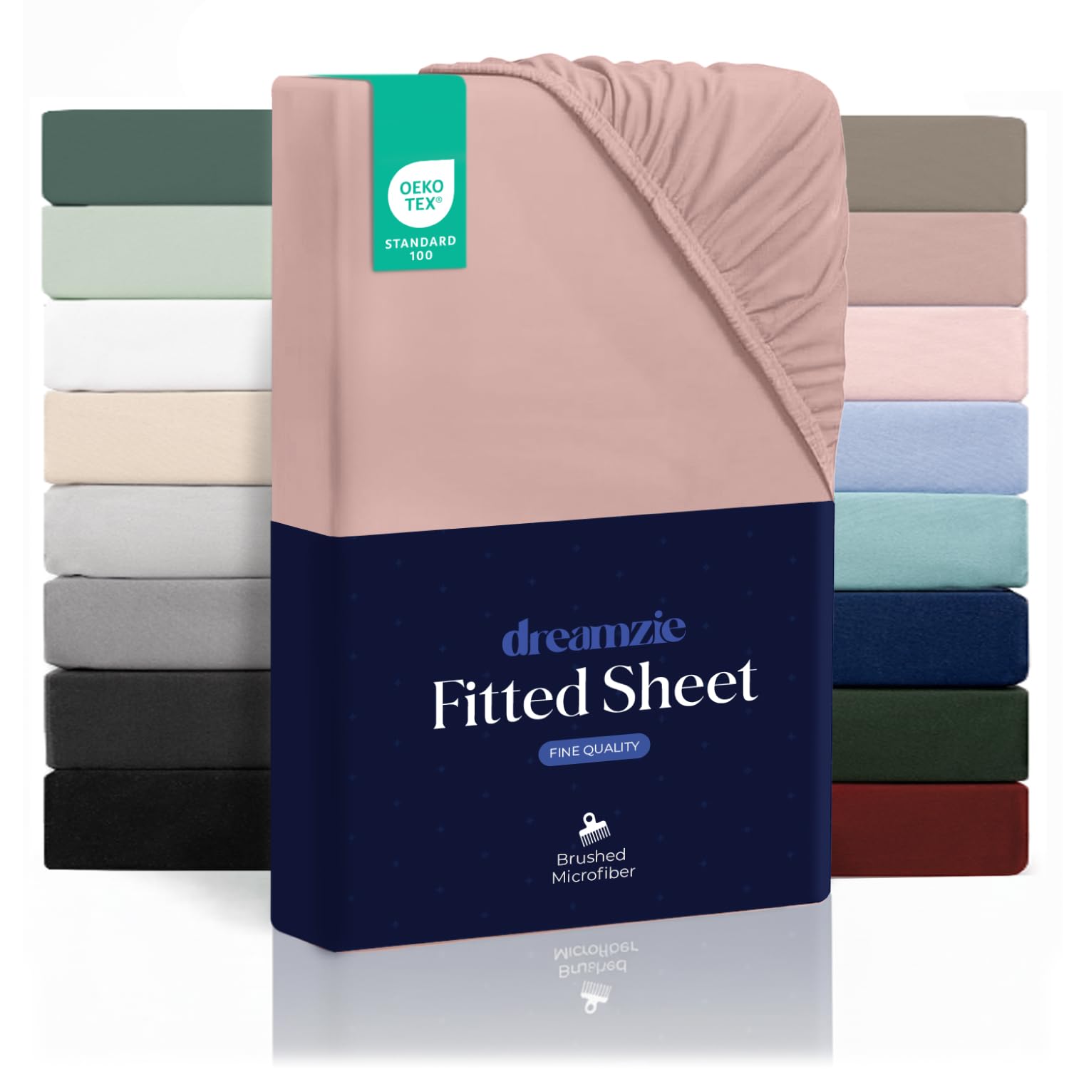 Dreamzie - Fitted Sheet 120 x 200 cm | Soft Microfibre - For Thick Mattresses - Oeko-Tex | Comfort, Breathability, Easy Care - Powder Pink โ image 1