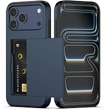Nvollnoe for iPhone 17 Pro Max Case with Card Holder Blue | Heavy Duty Protective Dual Layer Shockproof Hidden Card Slot, Slim Wallet Case for iPhone 17 Pro Max Men&Women