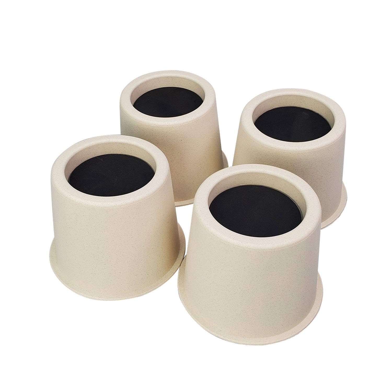 Rehausseurs de lit ronds 4 pouces charge 800kg lit et meubles beige x4