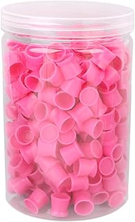 300pcs Tattoo Ink Cup, Pigment Cups Disposable Silicone Tattoo Pigment Cup Eyebrow Eyeliner Lip Color Pigment Cup Tattoo Ink Caps Cups Tattoo Supplies for Tattoo ink
