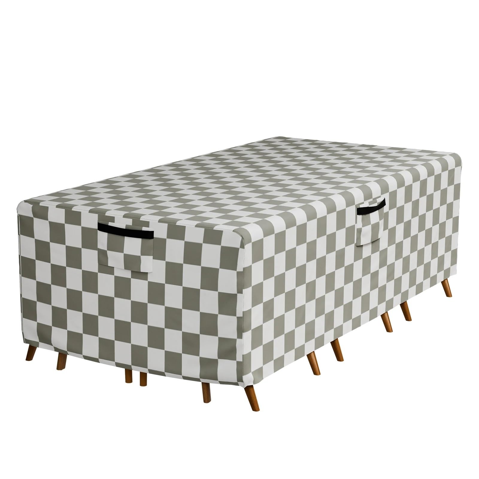 Yusuzh Checkered Style 420D Oxford Cloth Outdoor Garden Multi-Size Furniture Cover For Sofa Table Chair Patio Waterproof Wind-Proof Anti-Uv Against For Patio Furniture(,72X44x23inch)