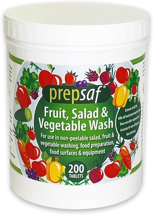 Prepsaf Salad Wash Tablets Use for Food Preparation, Surfaces, Equipment 200 Per Tub x 3