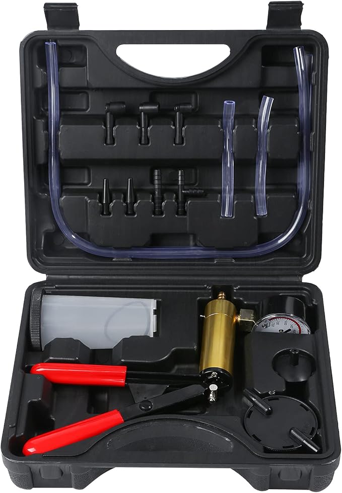 Yonligonju Brake Bleeder Kit with Hand Vacuum Pump with Gauge Adapters Automotive