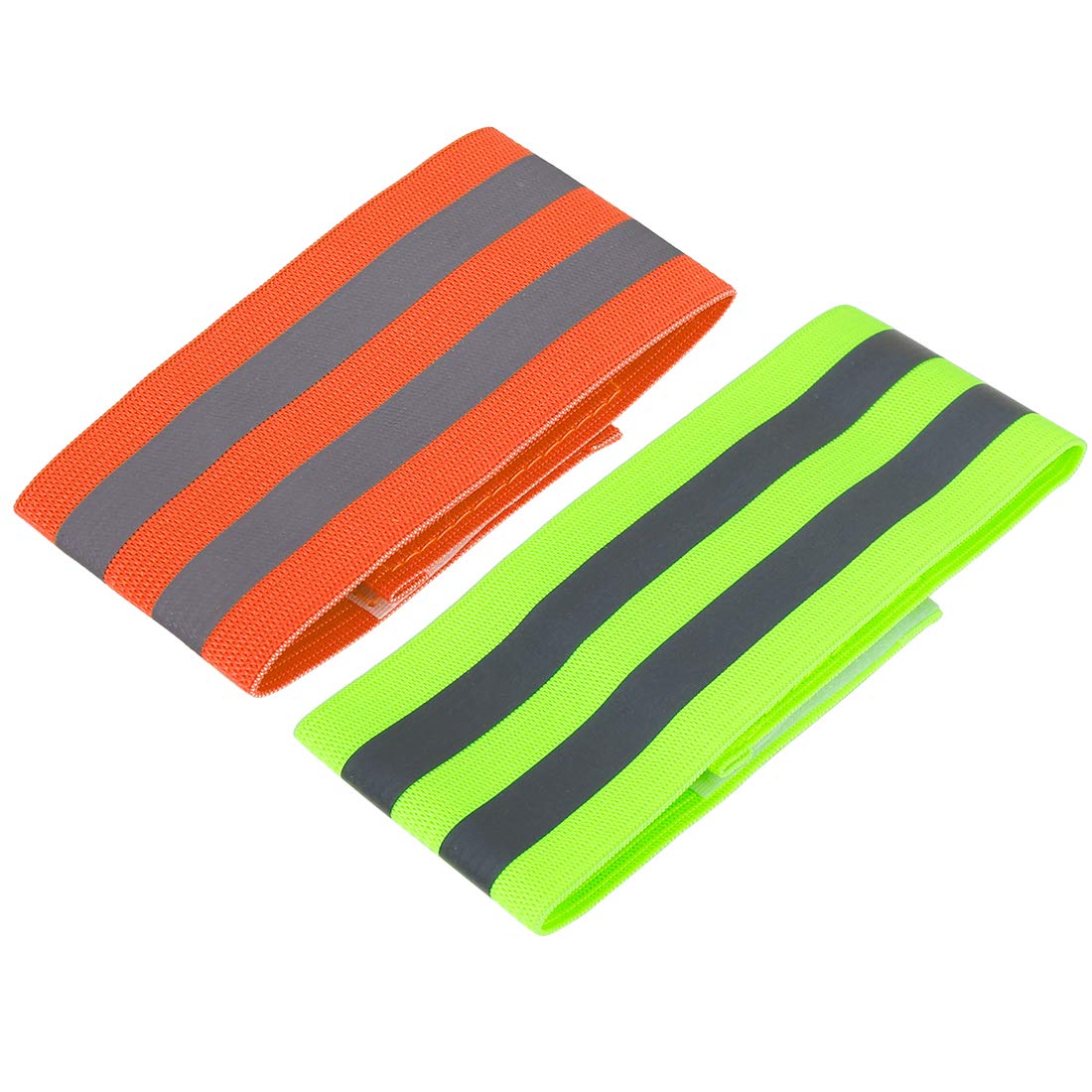 Lot De 8 Bandes Réfléchissantes Uxcell - Poignets/Chevilles - Orange Et Vert - Neuf