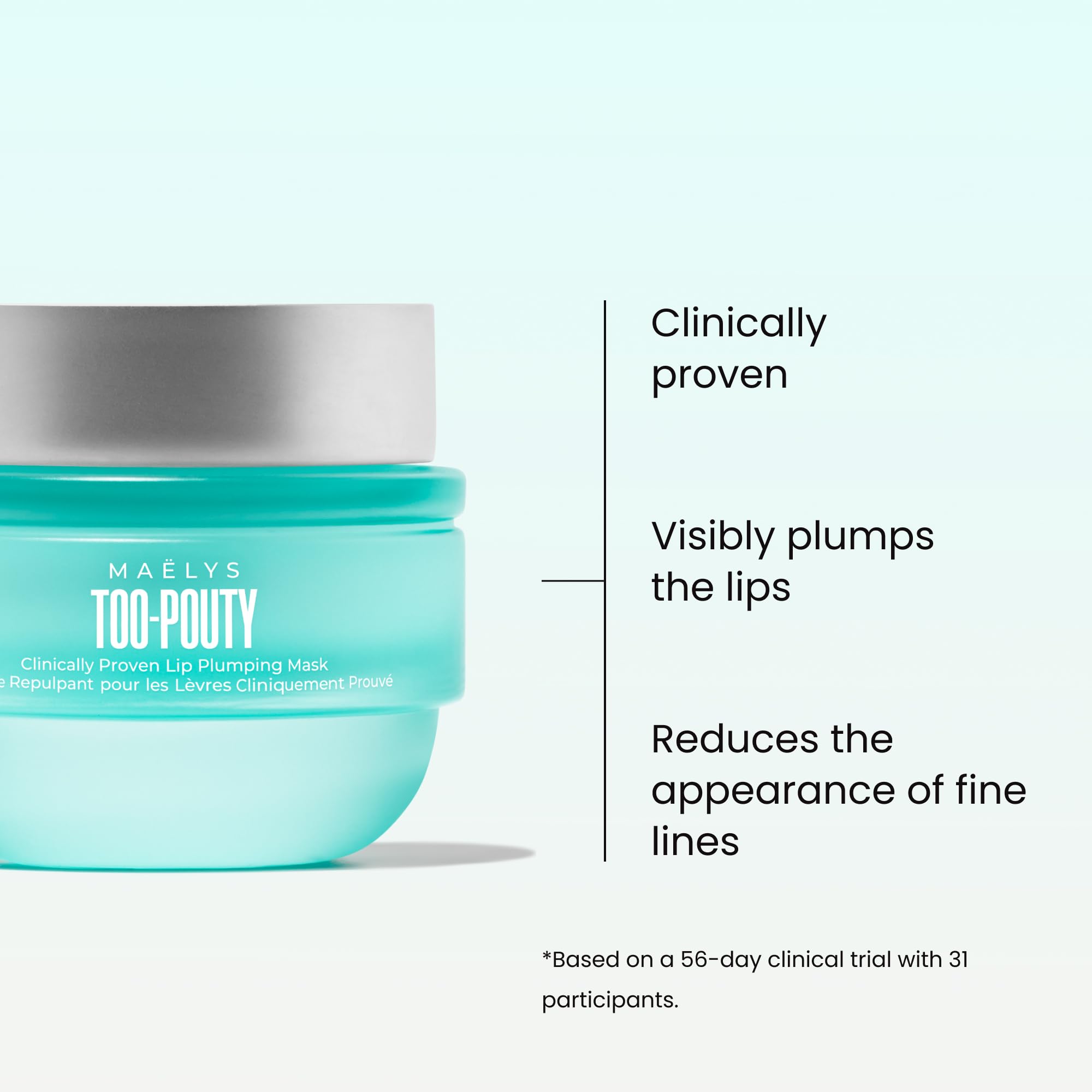 MAËLYS TOO-POUTY Lip Plumping Mask - Dual-Use Lip Treatment and Primer - Visibly Smooths Fine Lines and Enhances Fullness (0.5 Fl Oz)