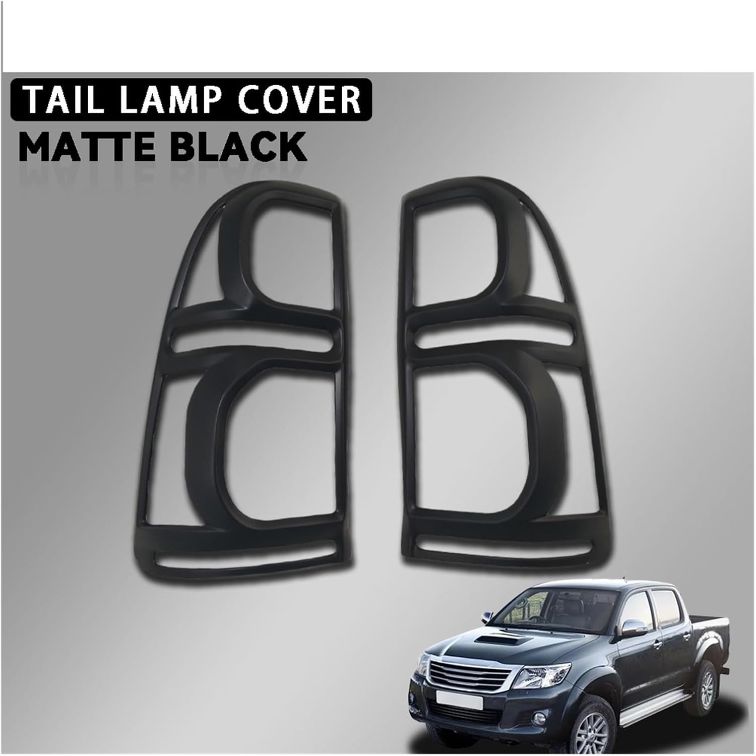 Abs Silver Matte Black Car Tail Lamp Cover Trim Compatible For Toyota Hilux Vigo 2012-2014 Car Accessories Exterior Decorate(Matte Black)
