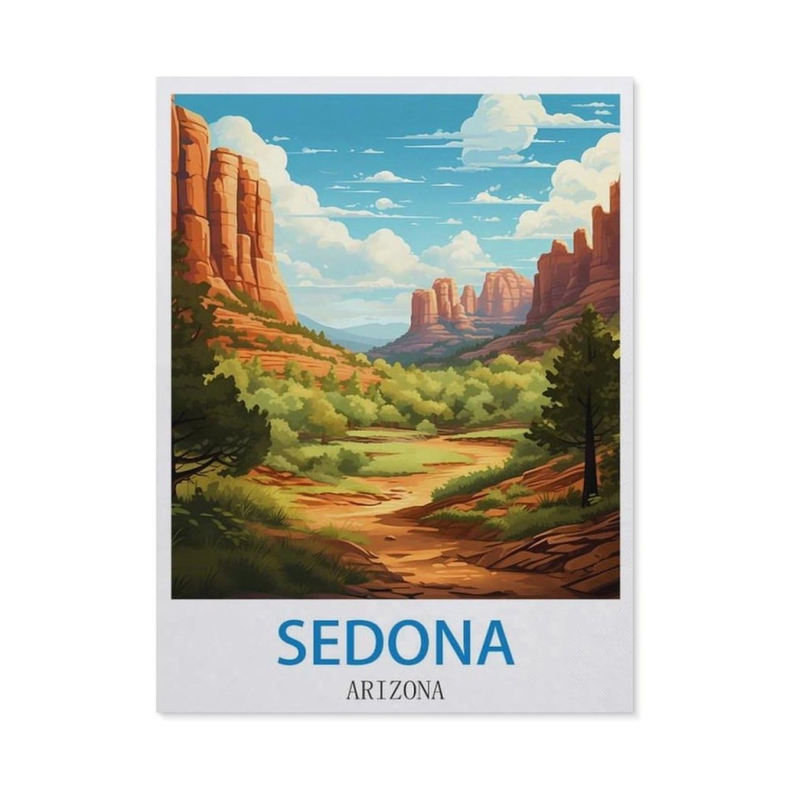 BEAYODKP Diamond Painting，Sedona Arizona，Round Full Drill Acrylic Embroidery Cross Stitch Arts Craft Canvas Supply for Home Wall Decor Adults and Kids（40 x 50 cm/15.74 x 19.68 inches）-CN44