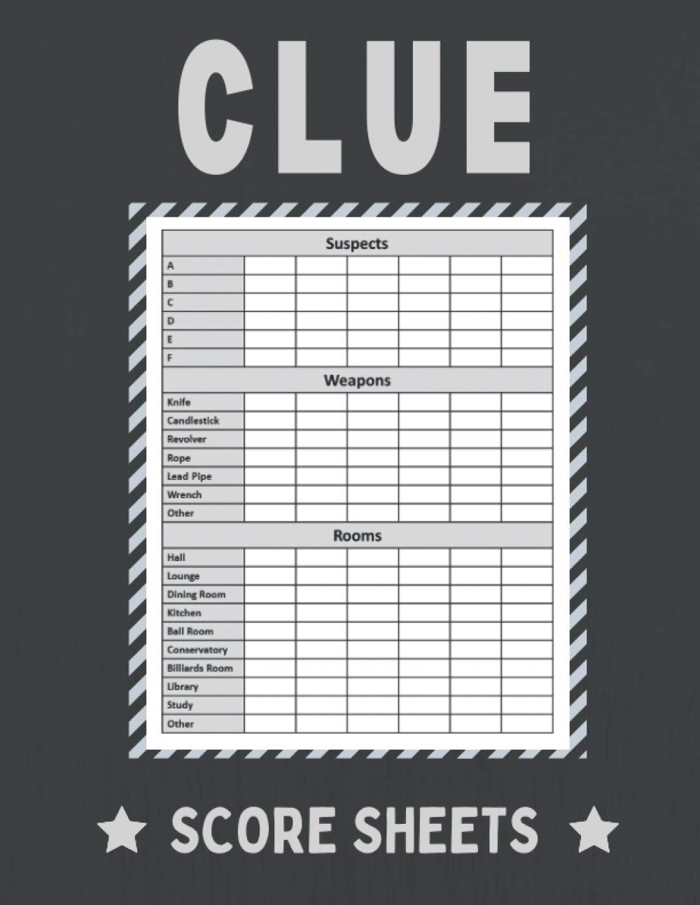 Clue Score Sheets: Clue Replacement Pads | Score Sheet For Detective ...