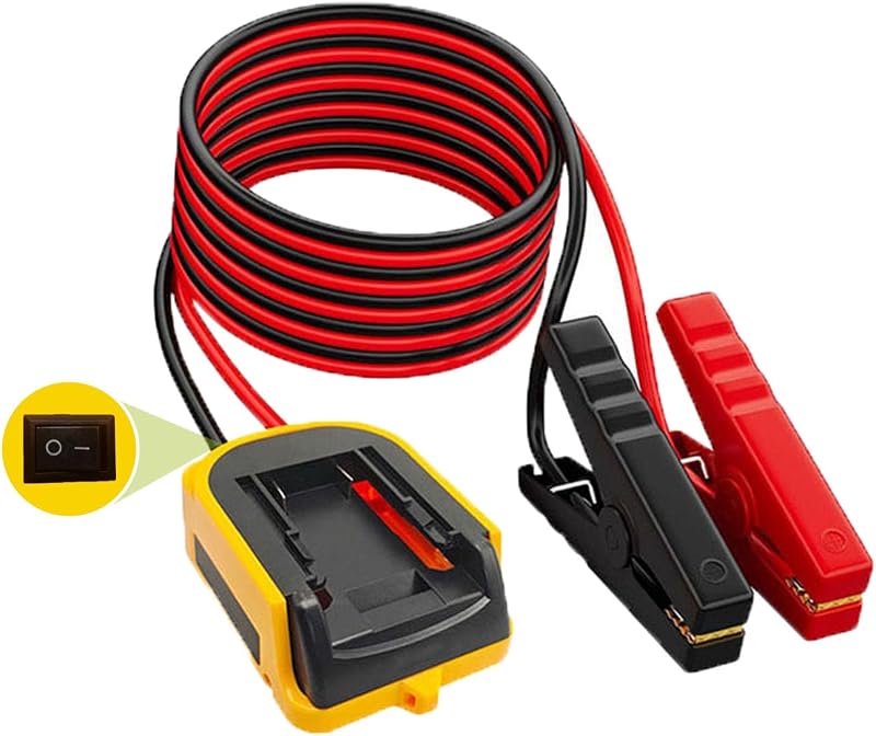 Kit de cabos auxiliares com interruptor kfupius para bateria De.Walt 18/20 V, 12AWG, 1,8 m – 1 unidade