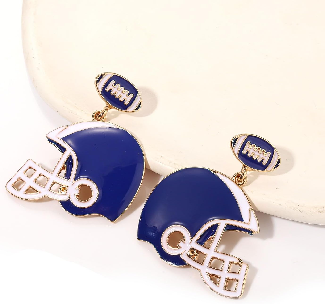 Football Earrings for Women Enamel Game Day Earrings Football Helmet Earrings Gameday Sports Team Dangly Earrings Jewelry Game Day Outfits for Sports Fans - Image 3