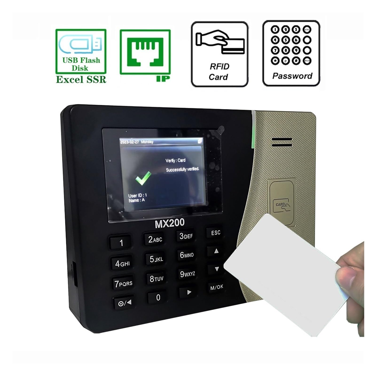 Ip System obecności na karcie RFID Karta zbliżeniowa Zegar czasu Maszyna kontrolna pracownika Urządzenie elektroniczne Wydajne taktowanie
