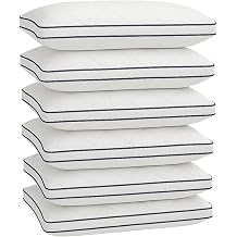 SeventhStitch Pillows 6 Pack Soft Quilted Bed Pillow Side Sleeper Bounce Back Hotel Quality - White Pillows Neck Pillow Shoulder Back Support Firm Machine Washable 4, Quilted Cloud Pillow